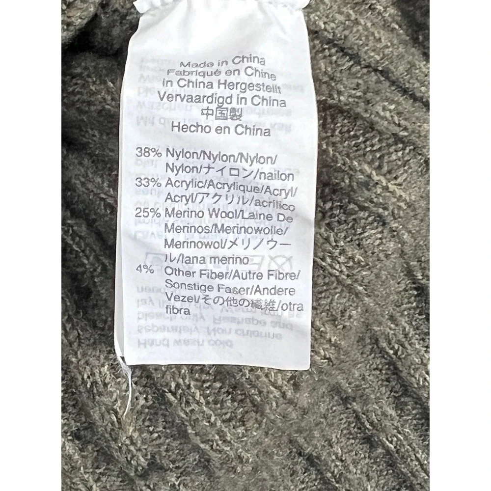 Madewell Mock Neck‎ Sweater Olive Green Merino Wool Blend Slub Knit Small S